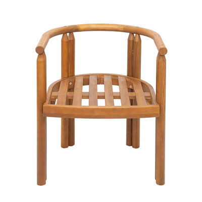 Acacia Wood Armrest Dining Chair Set With Comfortable Cushioning