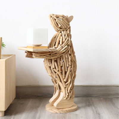 Pièce décorative Creative en bois massif avec plateau