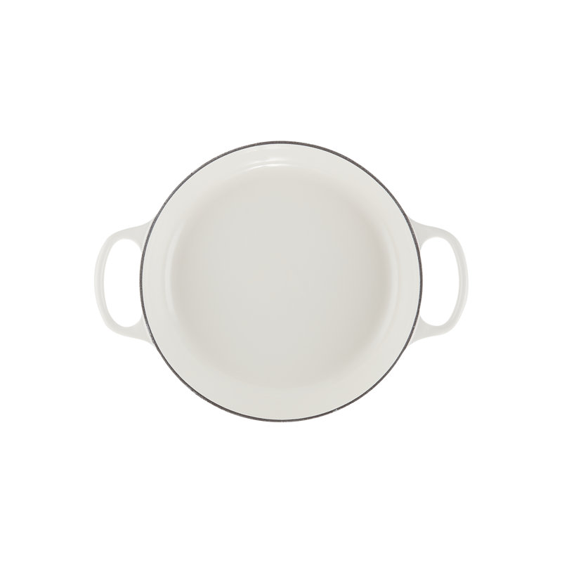 White Enameled Cast Iron 2.25-Quart Braiser with Lid