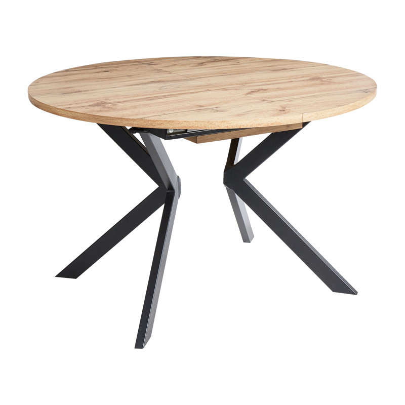 CARLEA Extendable Round Metal Base Dining Table