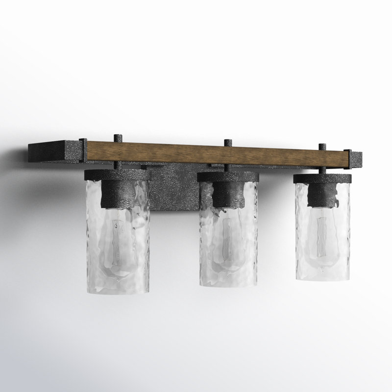 Lutz Scot Dimmable Distressed Weathered Oak Vanity Light