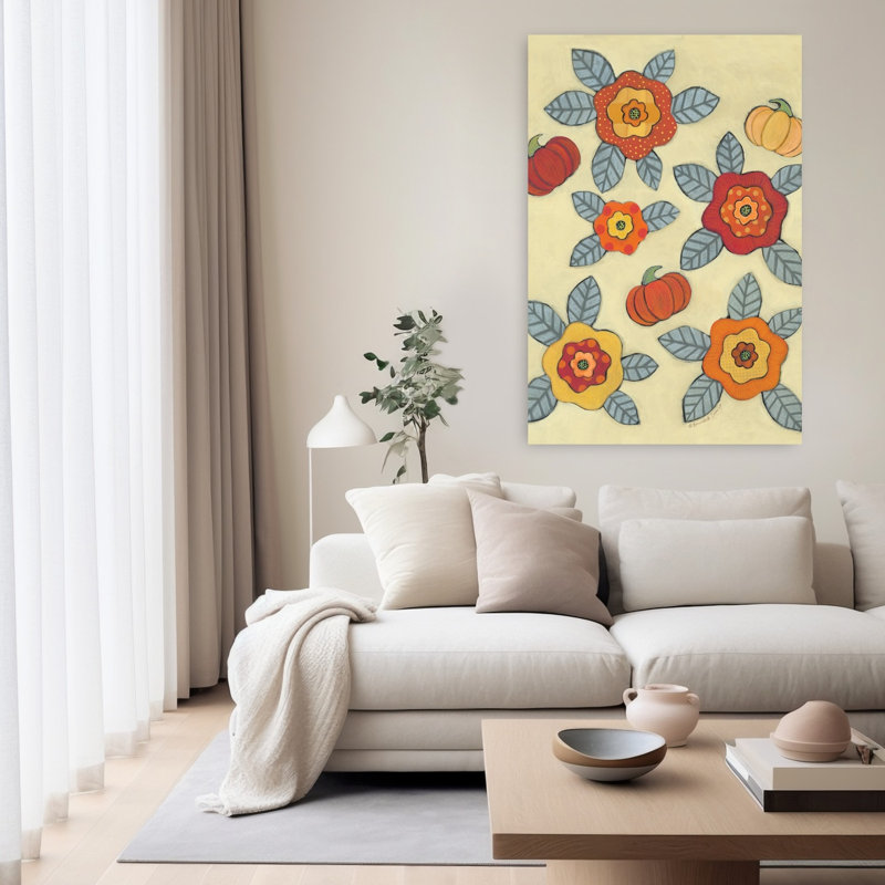 Art automnal de fleurs d'automne, H 60 po x l 40 po