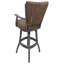 Tabouret en bois Callisnagh - vinyle beige - brun-472149018-472149009