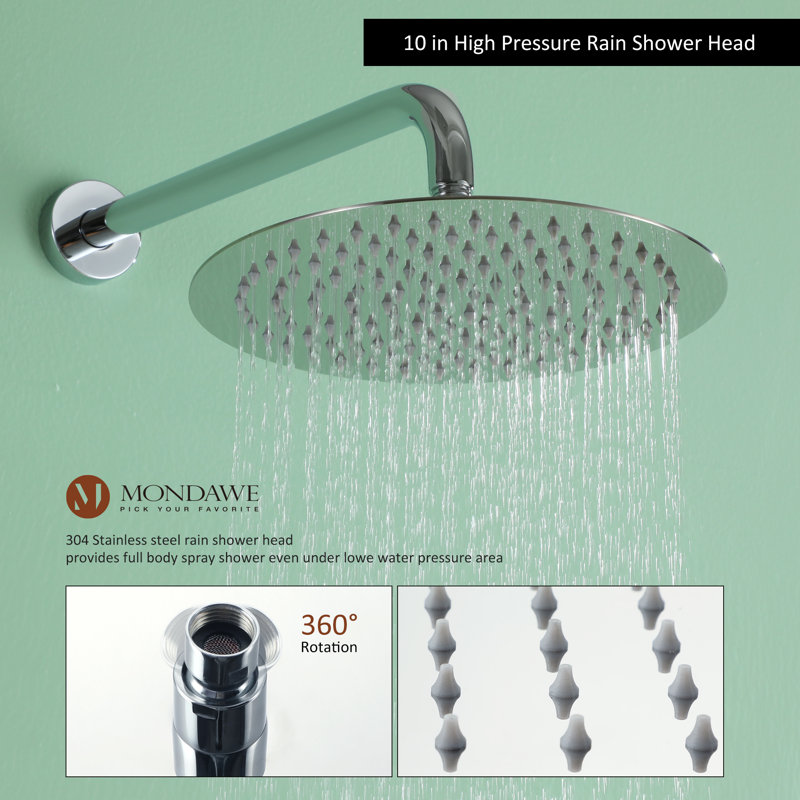 Calder Complete Shower System with Rough in-Valve, Chrome