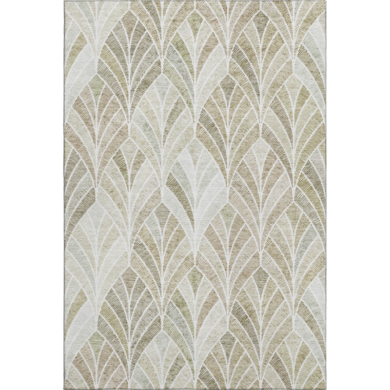 Premium Machine Washable Prisco Khaki Rug, Rectangle 9' x 12'