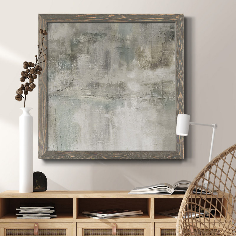 Boho Cacti IV - Peinture sur toile encadrée, Cadre gris, H 27,5 po x l 27,5 po x P 1,5 po