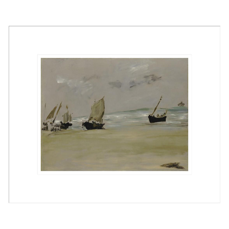 «The Beach at Berck» par Edward Manet, impression giclée encadrée, H 13,75 po x l 16,18 po