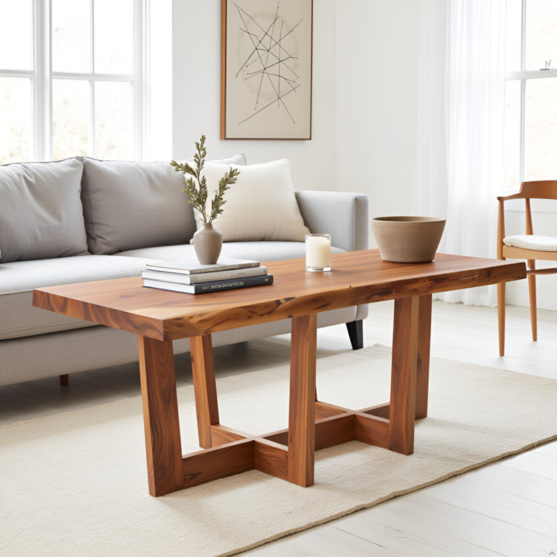 Beyers Solid Wood Sled Coffee Table, H45.72 x L106.68 x W61cm