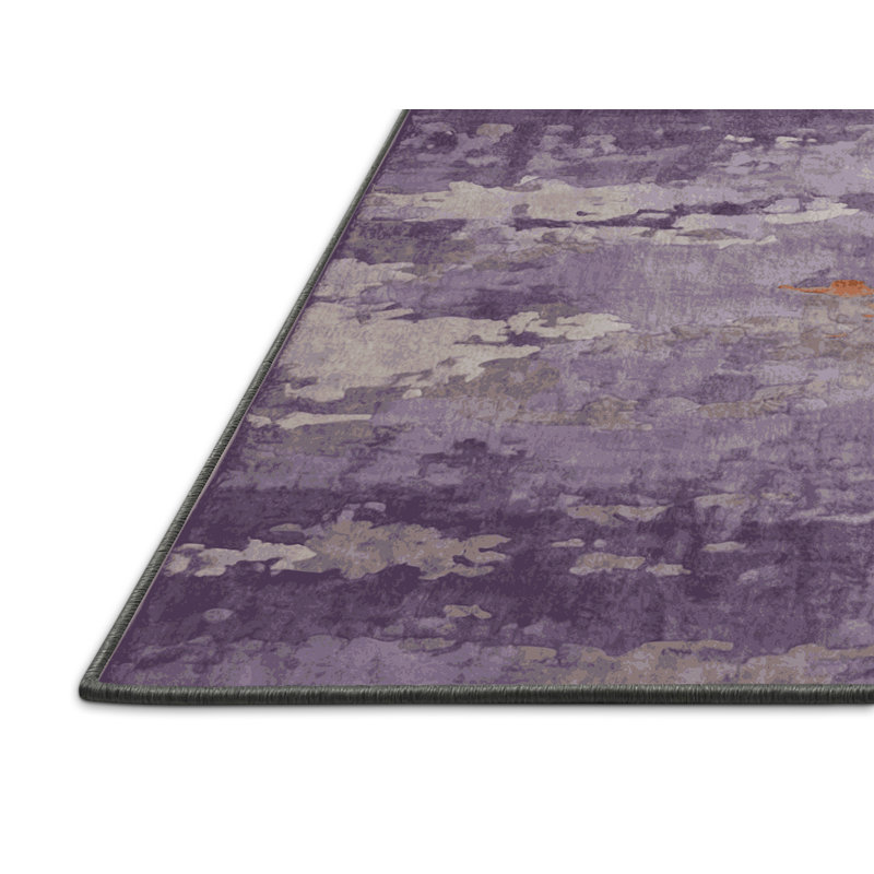 Tapis gris soyeux et moelleux, Carré 6 pi