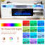 70'' TV Stand for TVs up to 80'' with Electric Fireplace, Power Outlets, LED Lights and Adjustable Shelves-1205506099-1160463180