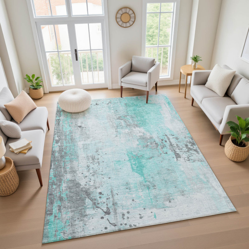 Premium Machine Washable Giacchetto AMF1840 Abstract Rug, Rectangle 2'6" x 3'10"