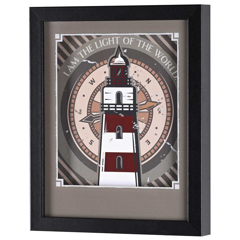 Phare d'art encadré «I Am Light»