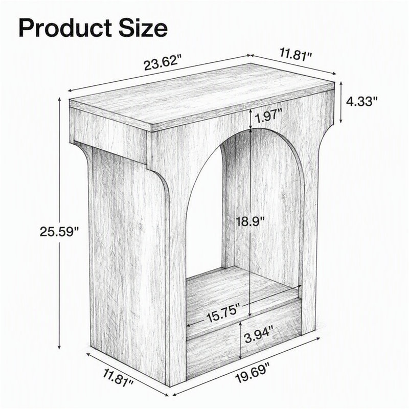 Table de bout, table d'appoint à 2 niveaux