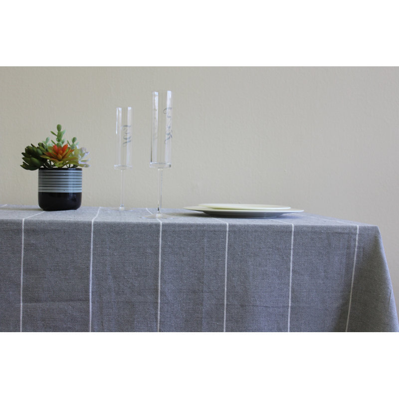 Cannady Striped 100% Cotton Tablecloth, Blue, 90" L x 60" W