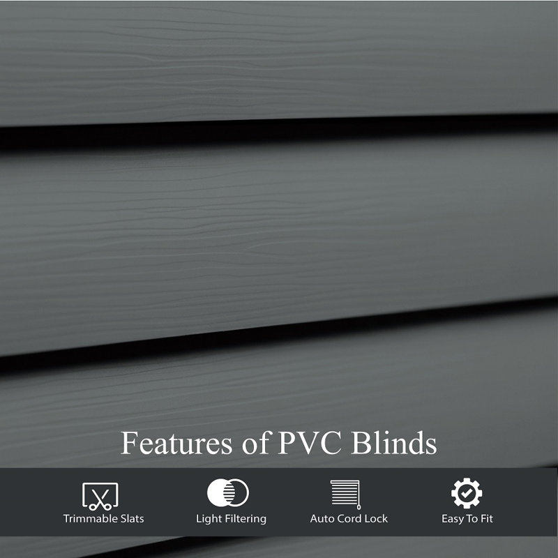 Room Darkening Venetian Blind, Grey, 150 cm L x 75 cm W