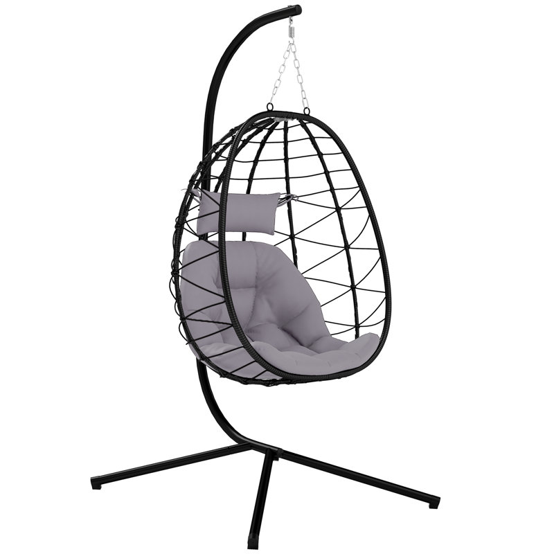 Egg Chair with Stand, Grey