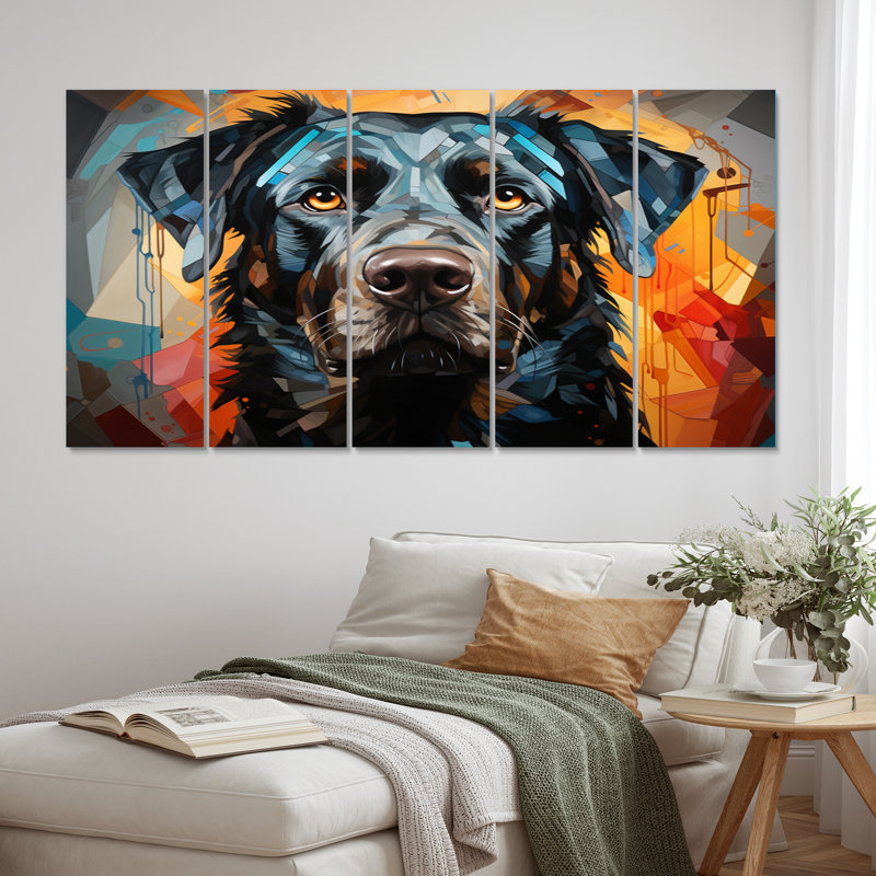 Ensemble de décoration murale Dog Inquisitive Canine Popart I - Animaux