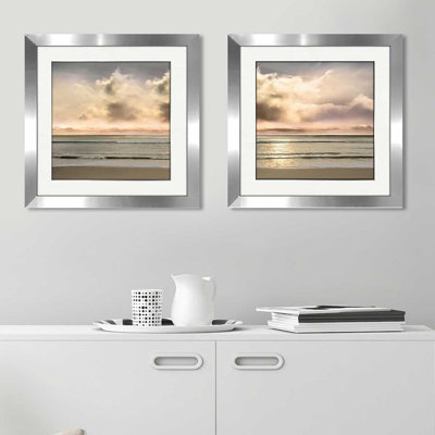«Warm Breezes», ensemble de 2 reproductions de peintures à l'acrylique encadrées