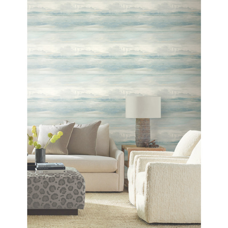 Candice Olson Tranquil Wallpaper Double Roll, Blue