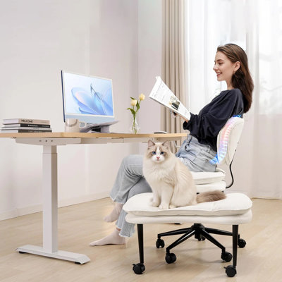 Big and Tall Office Chair,Ergonomic Cross-legged Swivel Chair, Adhd Chair Adjustable Height Meditation Cloud Chair With Back Support