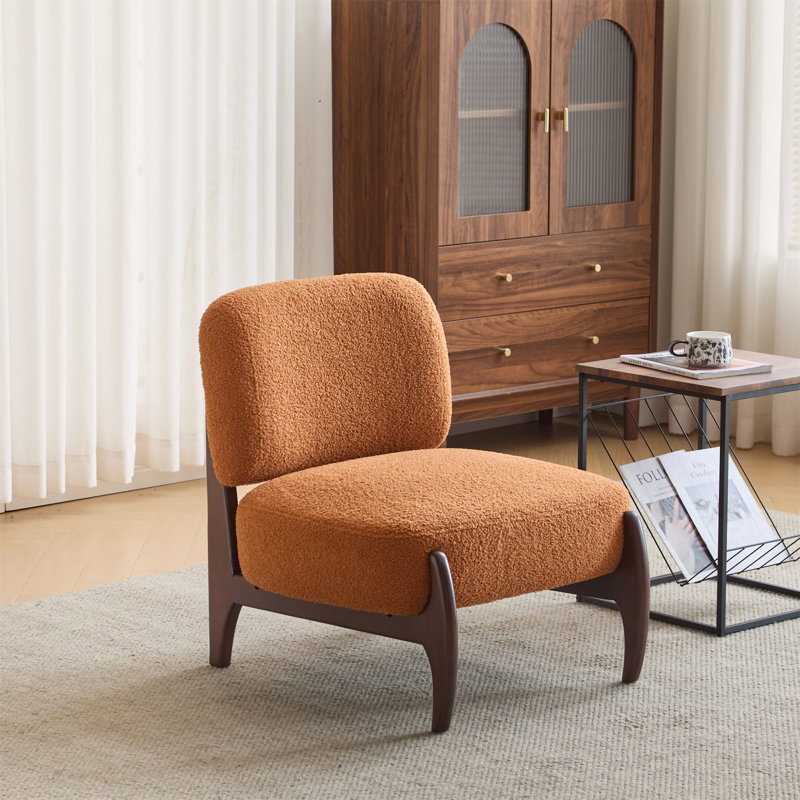 Méridienne moderne de 25,5 po avec structure en bois massif (chaise incluse seulement)