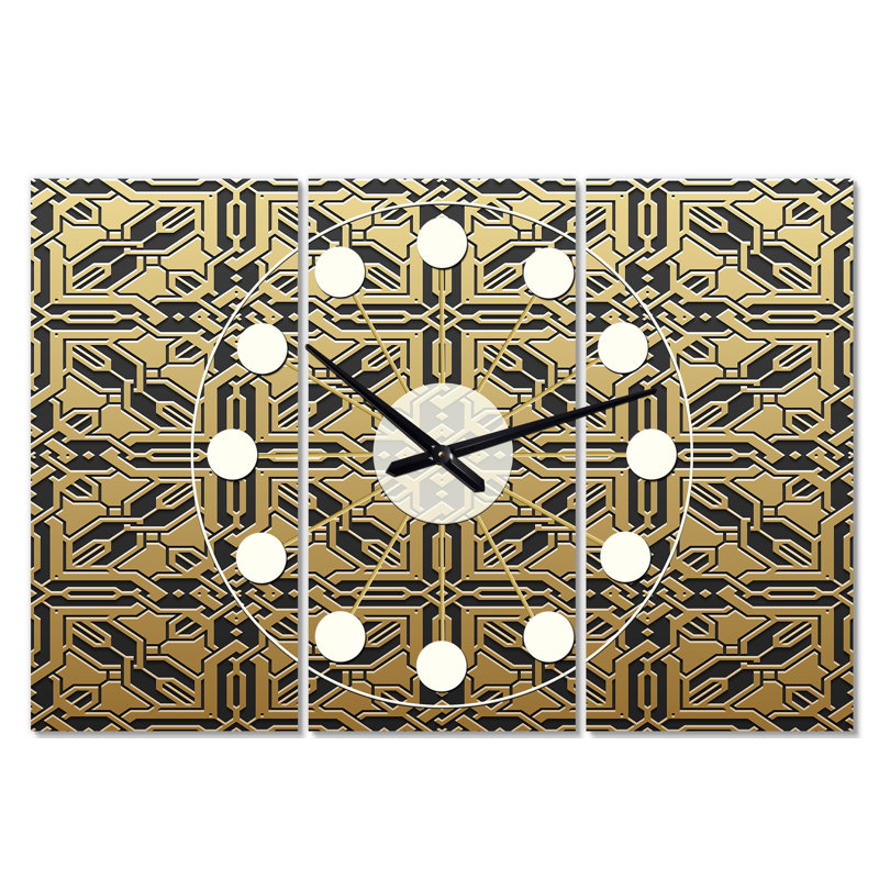 Horloge murale surdimensionnée en métal géométrique xi Mid-Century