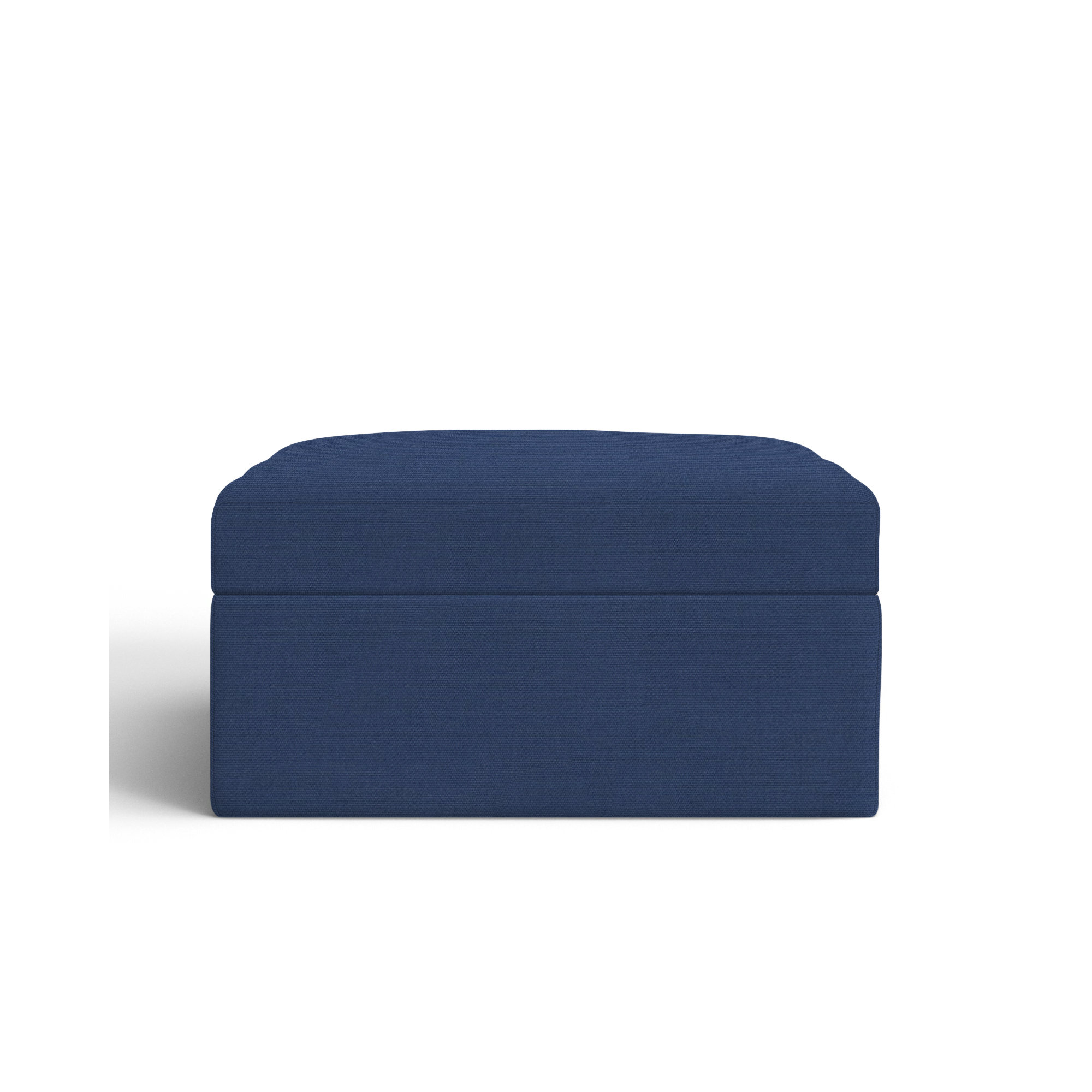 Kian Upholstered Ottoman, Canvas Navy Sunbrella® Canvas
