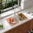 33" L x 22" W Double Bowl Rectangular Drop-In Workstation Quartz Kitchen Sink 60/40 Low-divider Granite Composite Sink-116380295