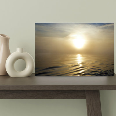 «Smooth Sea At Misty Dawn», Waterford Harbour, Co Waterford, Irlande, paisible, paysage marin abstrait, lever de soleil, art mural