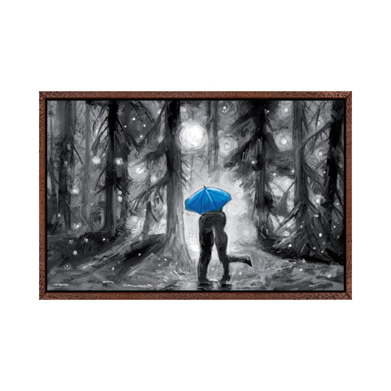 Down To The Moon Blue by P.D. Moreno - Wrapped Canvas Gallery-Wrapped Canvas Giclée, Classic Wood Framed Canvas