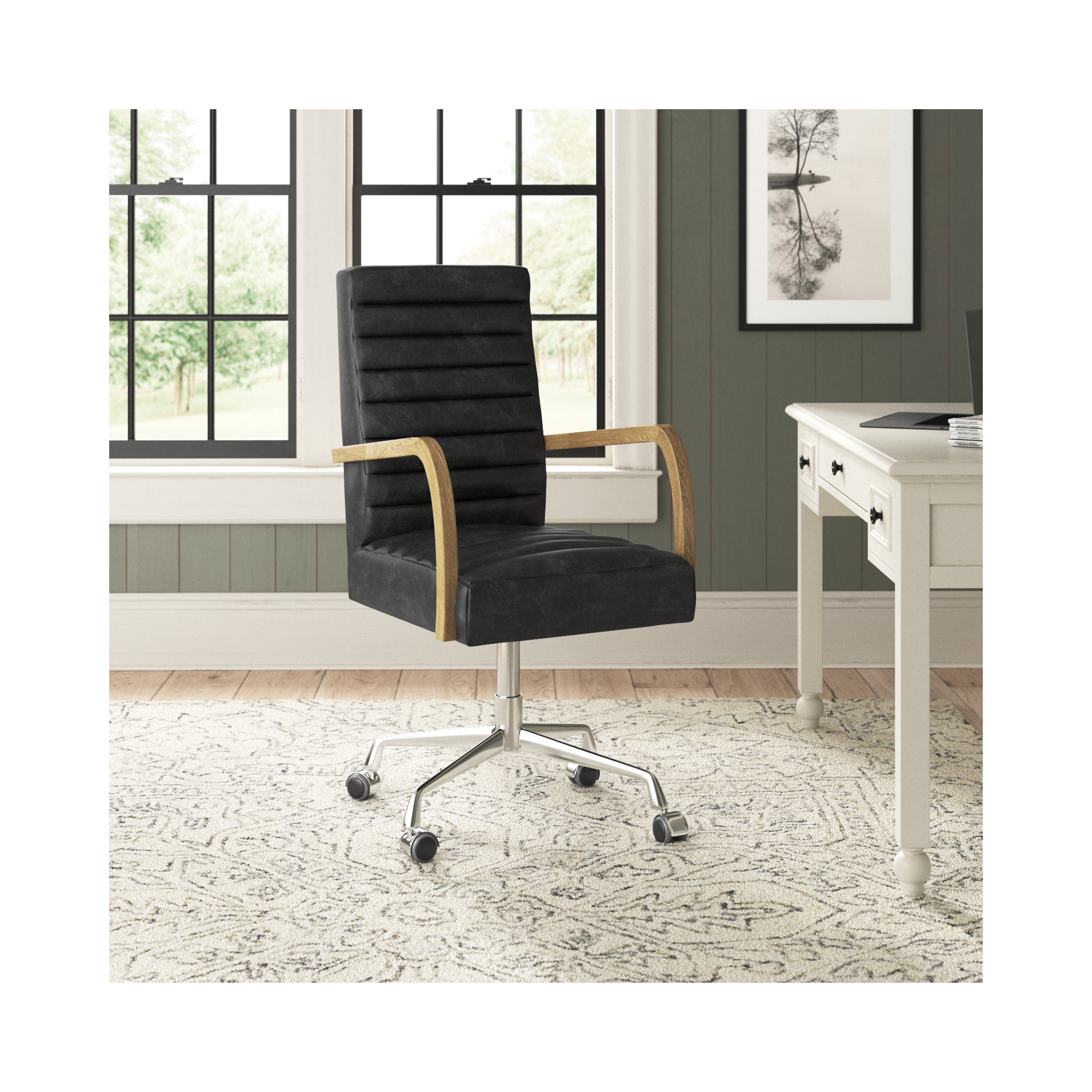 Swivel Office Chair, Smoky Black