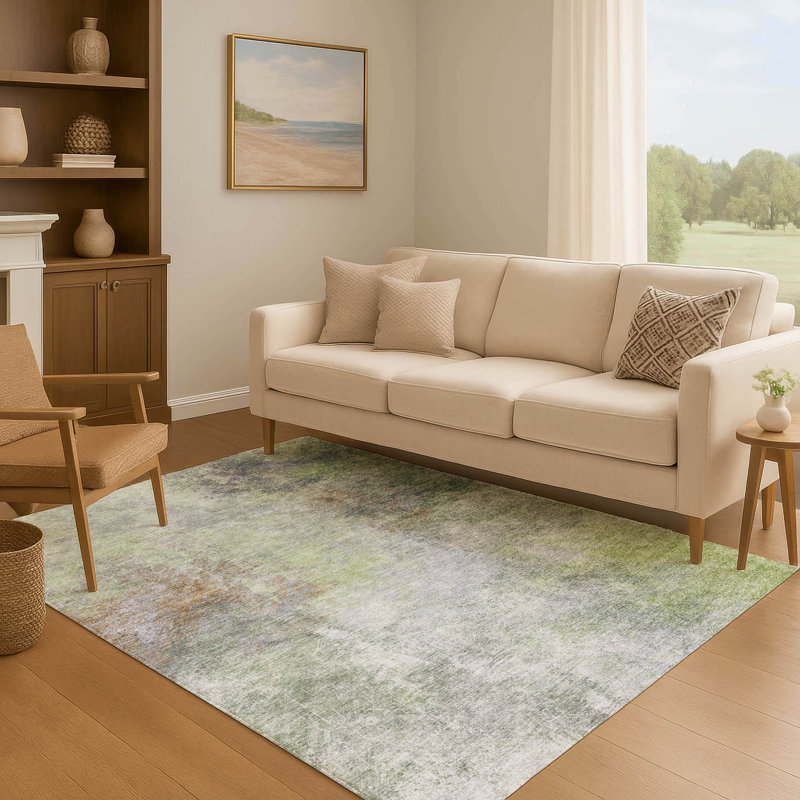 Premium Machine Washable Ariel Abstract Rug, Rectangle 10' x 14'