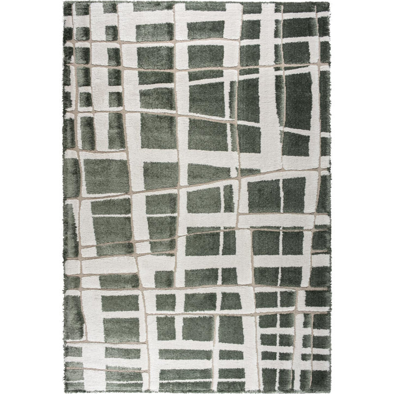 Geometric Shapes 133cm X 195cm Area Rug, Rectangle 200 x 290 cm, Green