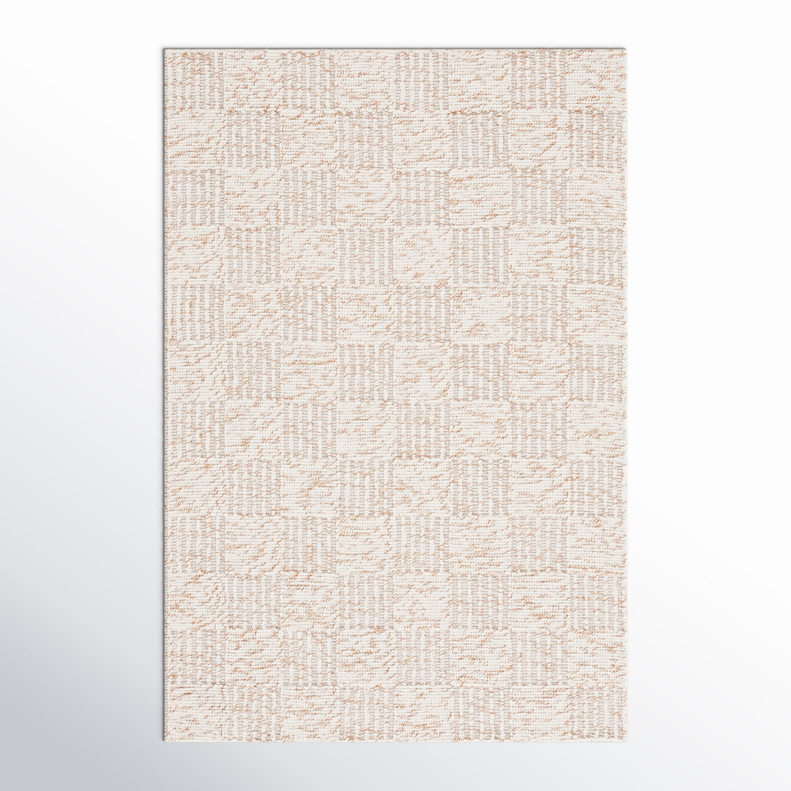 Abbi Brown Ivory Hand-Woven Checkered Rug, Rectangle 4' x 6'