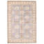 Tapis oriental en laine noué à la main 6 pi x 9 pi bleu / beige / gris Peshawar