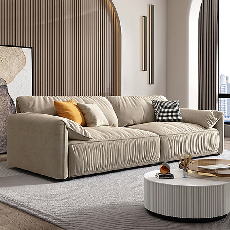 Causeuse-coussin modulaire en polyester ivoire