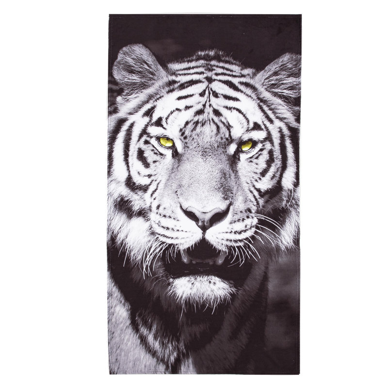 Serviette de plage White Tiger Face, 30 po x 60 po