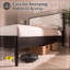 Structure de lit très grand en bois avec tête de lit tapissier Boucle-133695912