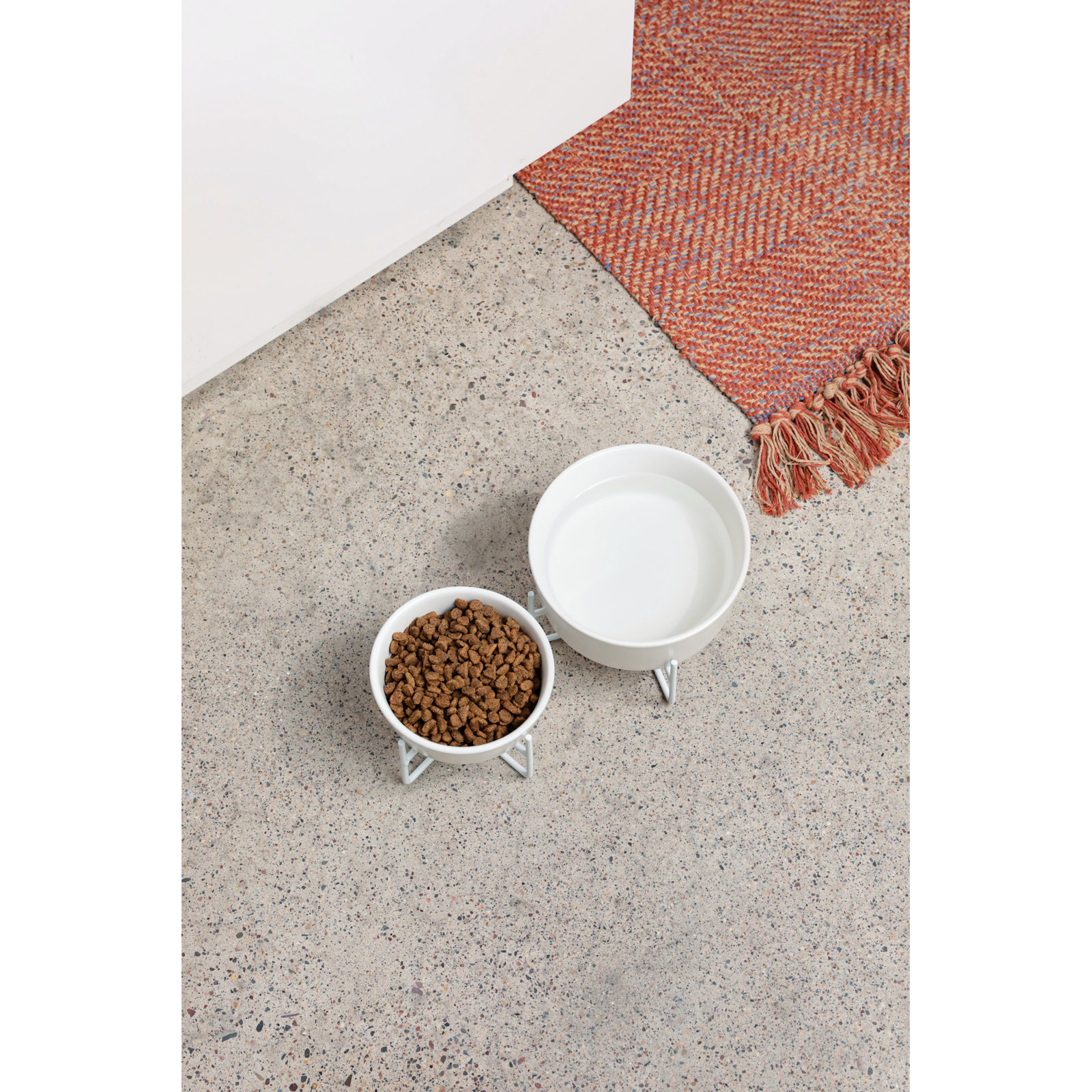Simple Solid Bowl & Dog Bowl Stand, White, Large (8 cups / 64 fl. oz.)