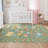 Floral Machine Washable Rug for Living Room Romantic Indoor Carpet for Home Decor Aesthetic Non-Slip Rug for Bedroom Dining Room Office Nursery Playroom Teen Dorm-897478566
