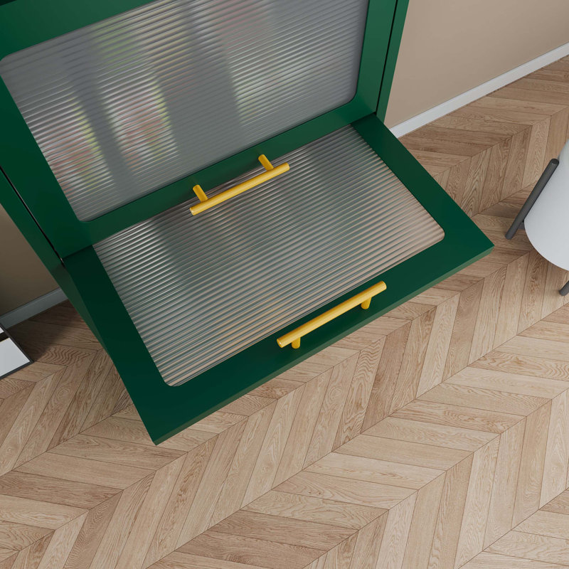 Armoire de rangement en métal durable avec portes en acrylique rabattables et 1 tiroir, idéale pour les espaces de vie organisés