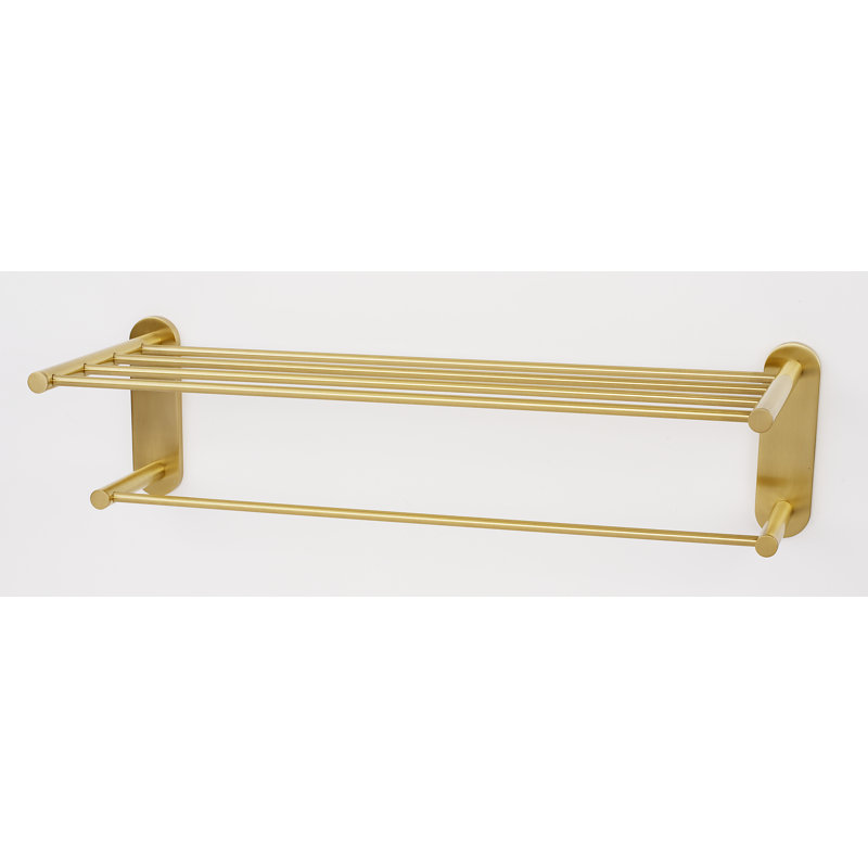 Matte Black Metal Bracket Shelf with Towel Bar