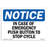 In Case of Emergency Push Button to Stop Cycle Sign