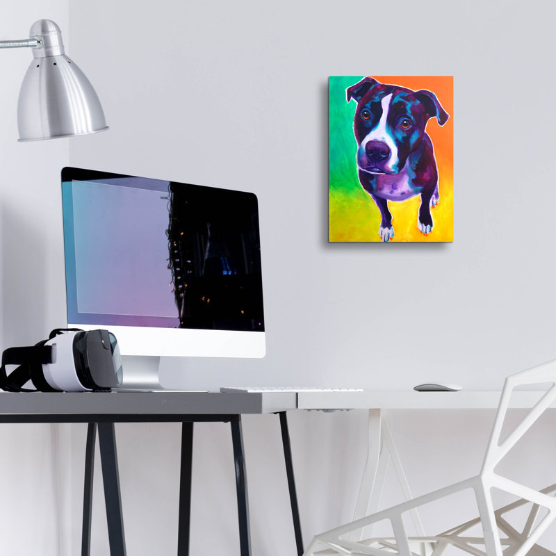 «Pit Bull - Truman» par Dawg Painter, H 16 po x l 12 po x P 0,13 po