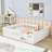 Full Wood Platform Bed With Guardrail-542431624