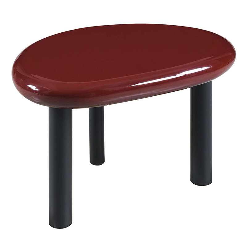 Table de bout ovale, rouge brillant