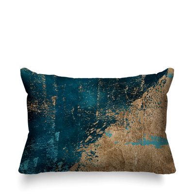 Abstract Indoor/Outdoor Lumbar Throw Pillow