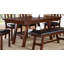 Table de salle à manger 4X Chaises d'appoint 1X Banc 6Pcs Ensemble de salle à manger Finition noyer Mobilier de salle à manger Style transitionnel