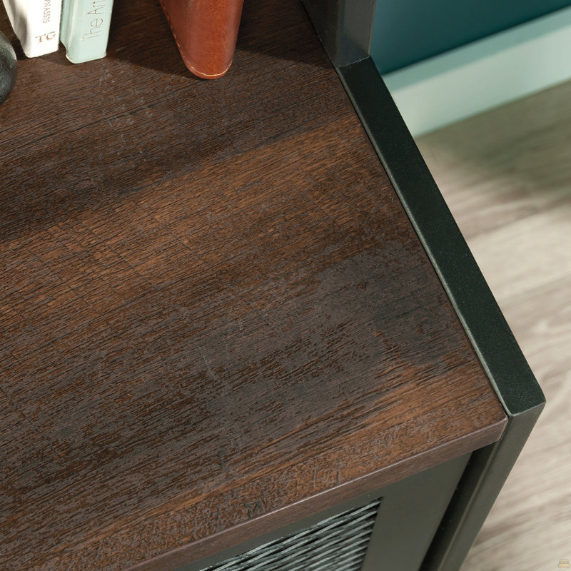 Narrow Bookcase with Modern Design, Brown Finish