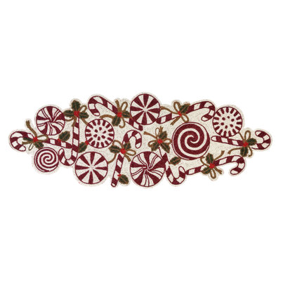 Ismail Candy Cane Beaded Table Runner